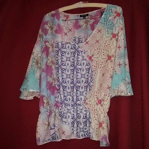Multicolored multipatterned blouse